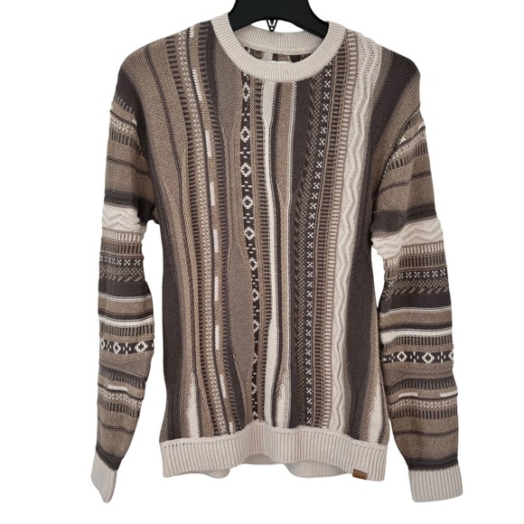 Abercrombie Kids Coogi Y2K Style Sweater Size 13/14 Brown Black Cream - Picture 1 of 8